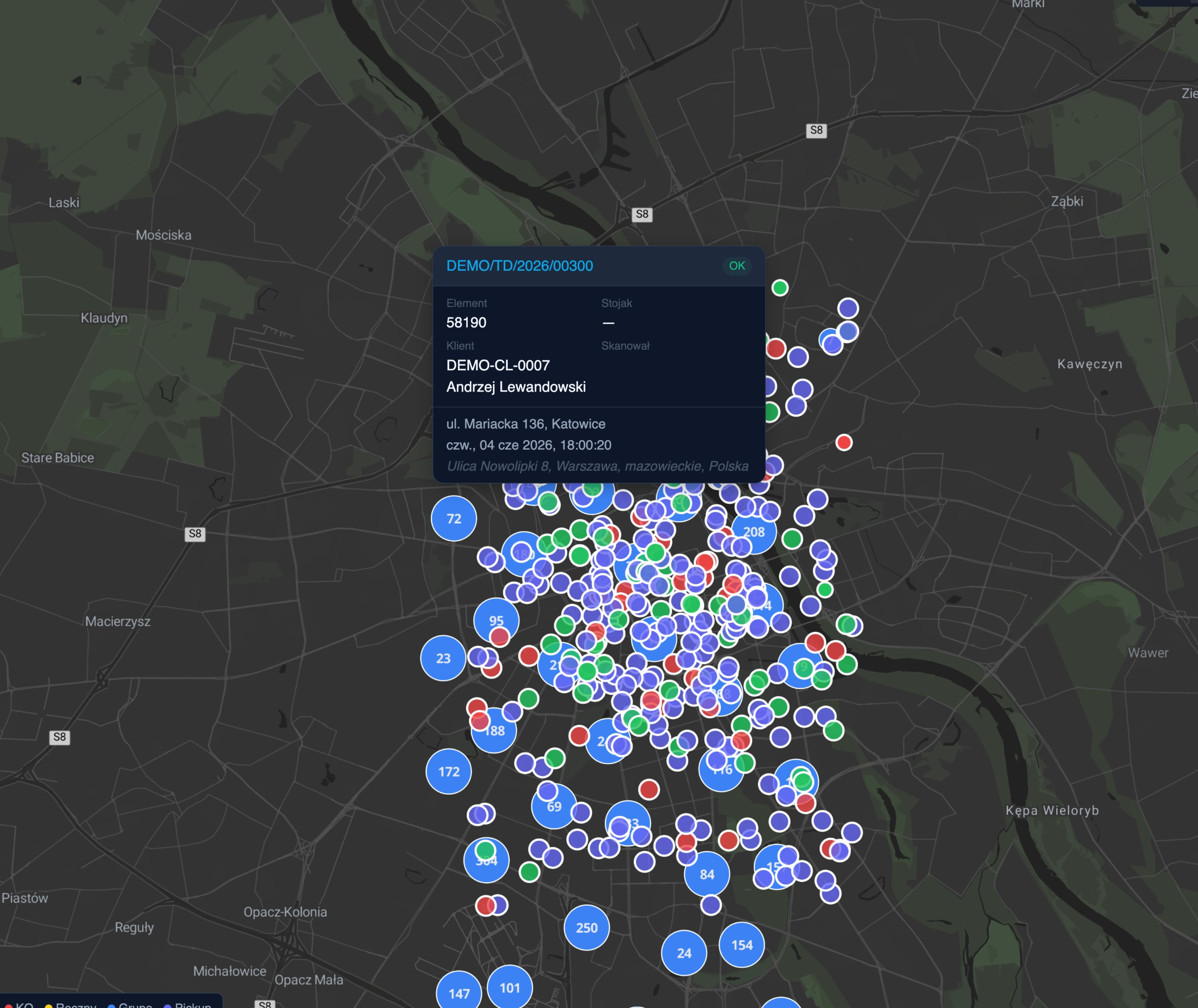 Mapa dostaw na żywo
